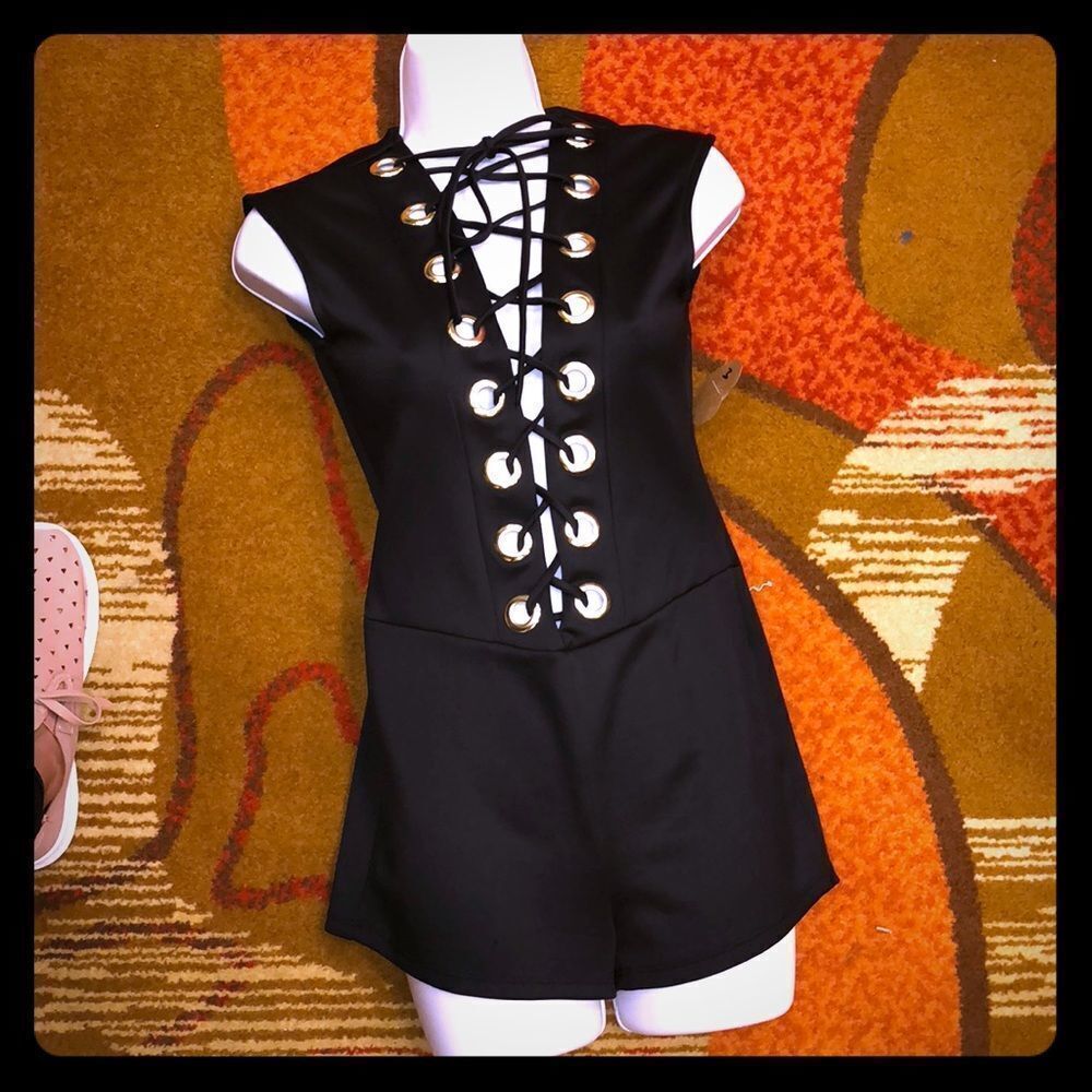 Laced up sexy romper